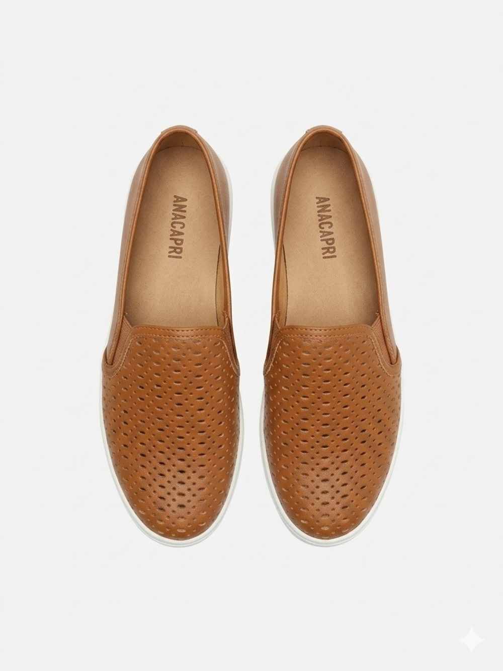 Anacapri Perforated Slip-On Sneakers in Cognac